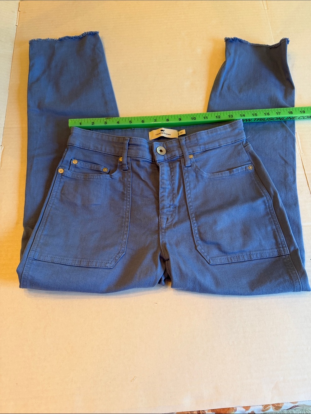 Vineyard Vines High-Rise Straight Crop Periwinkle blue -Blue Jeans size 27 EUC